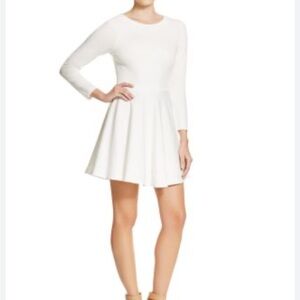 Alice + Olivia Brinley cream Long Sleeve Mini Dress 10